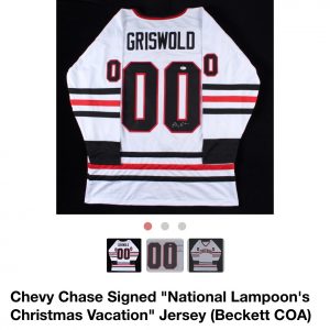 RAFFLE: Chevy Chase - National Lampoons - Autographed Hockey Jersey with COA